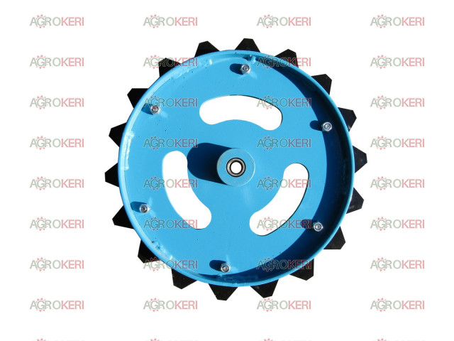 compaction wheel with a metal, laced jam-breaking disk bearing